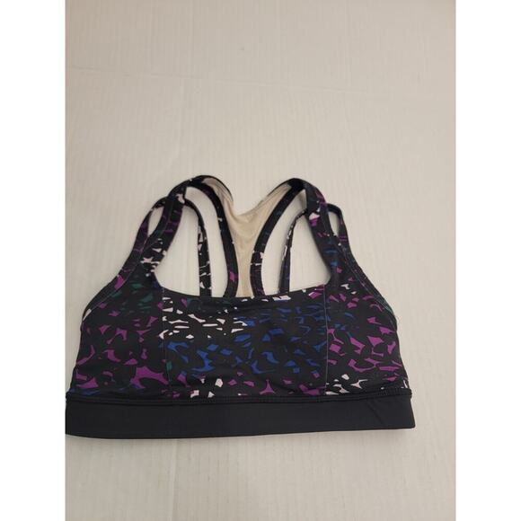Lululemon Sport BRA Womens Sz 4 Strappy Racer Back Multicolor - Picture 1 of 7
